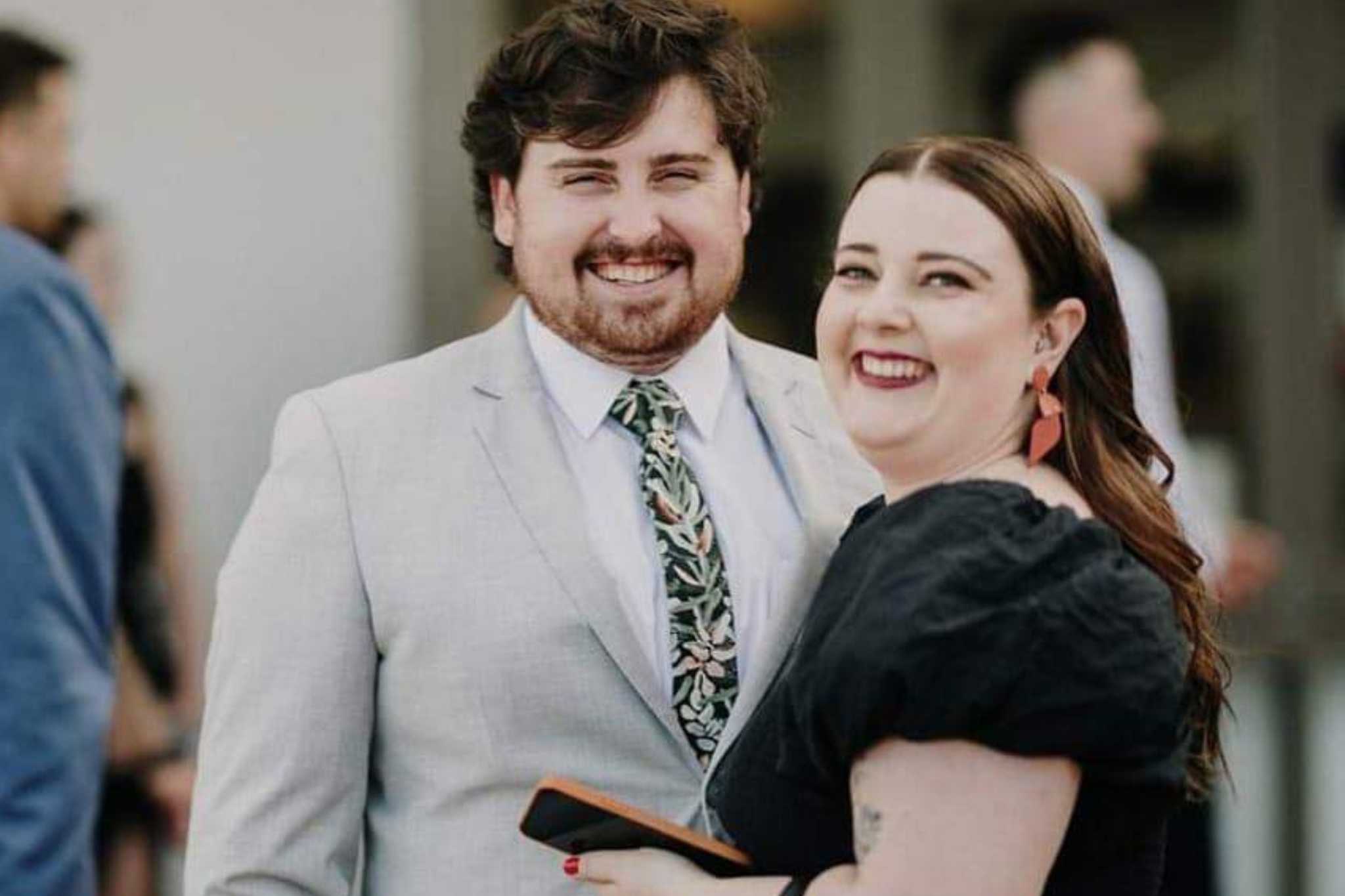 Steven Holmes with partner Hayley McKinnon