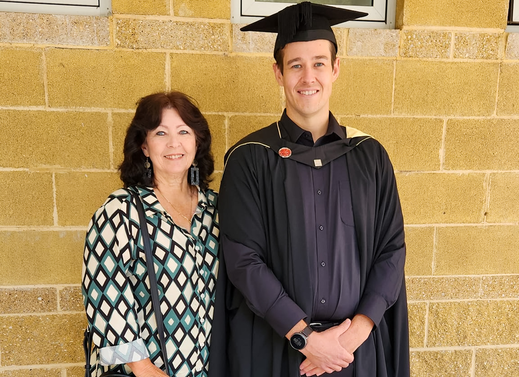 Bradley Young and his mother