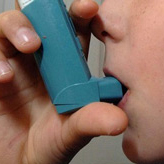 Person with asthma inhaler