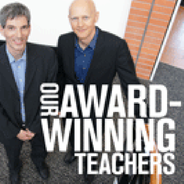 Award winning teachers Dr Mark Rubin and Dr Tim Connor. Teaching Staff Awarded