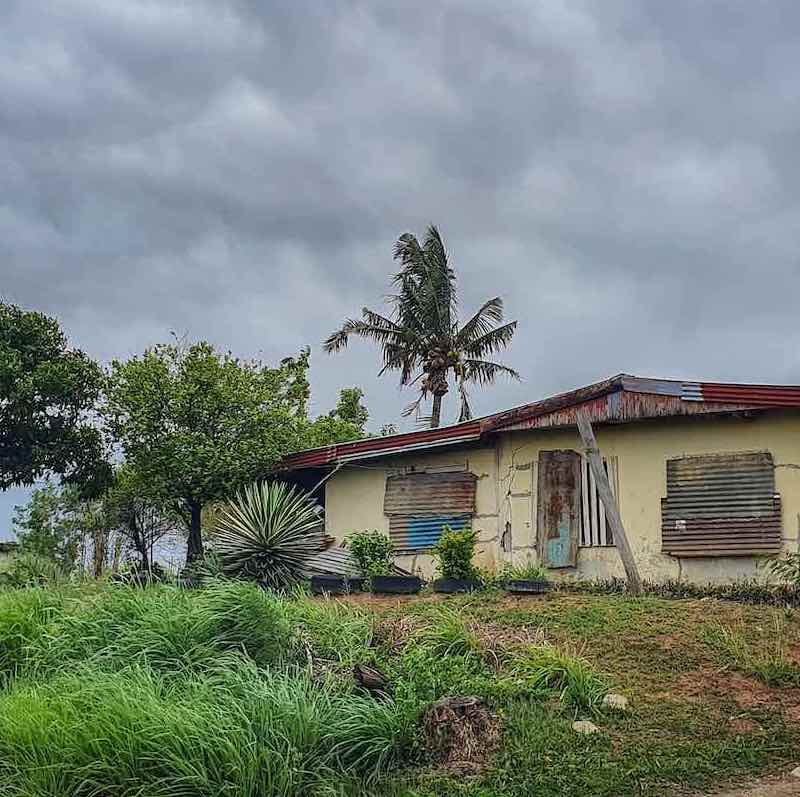 House in Fiji in cyclone