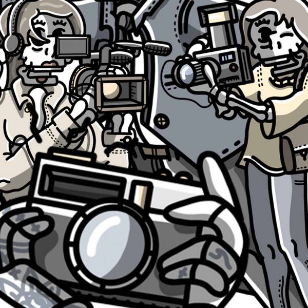 Illustration of skeletons holding cameras. Calling All Creatives: National Campus Competitions open for entries
