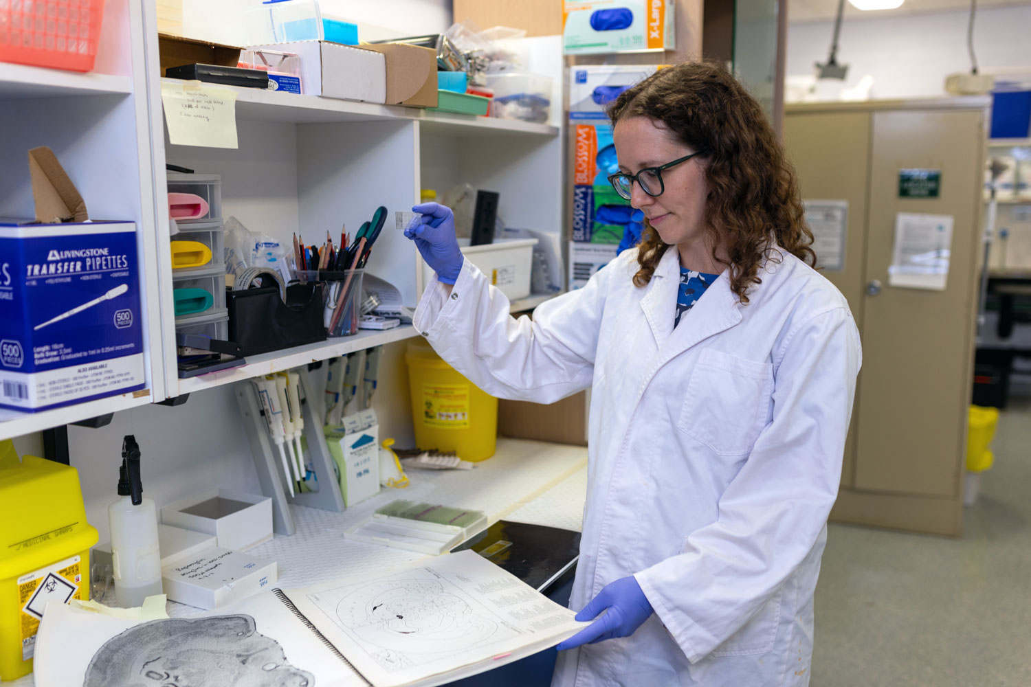 Doctor Lizzie Manning working in her lab