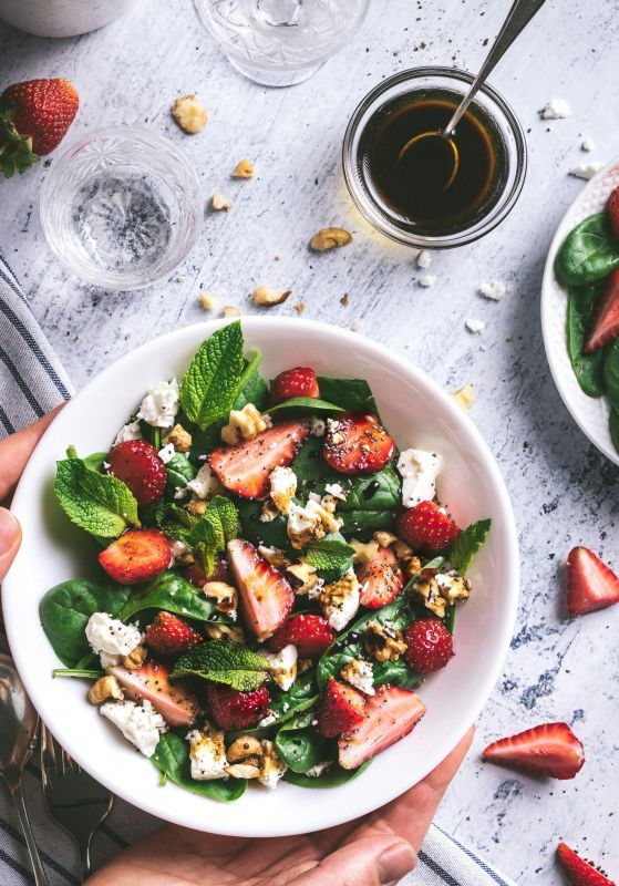 Aerial shot of salad in a bowl