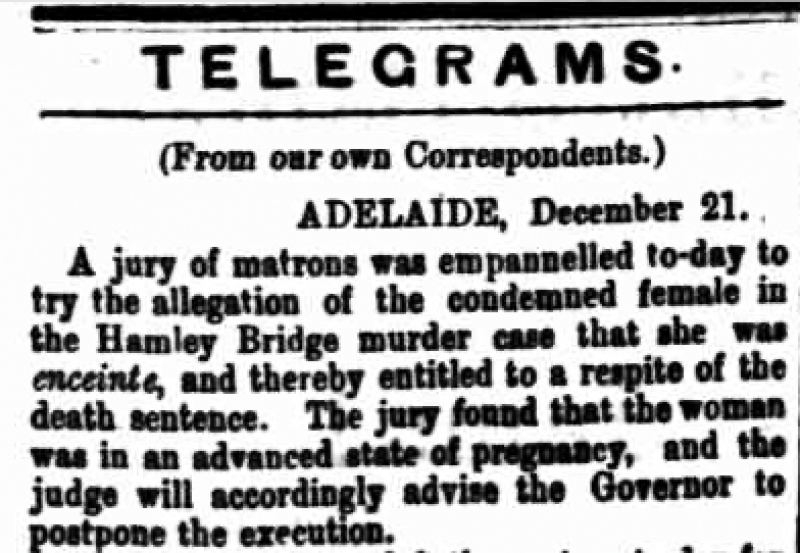 An extract of the Border Watch newspaper from Mount Gambier on December 23 1882, discussing McGree’s case