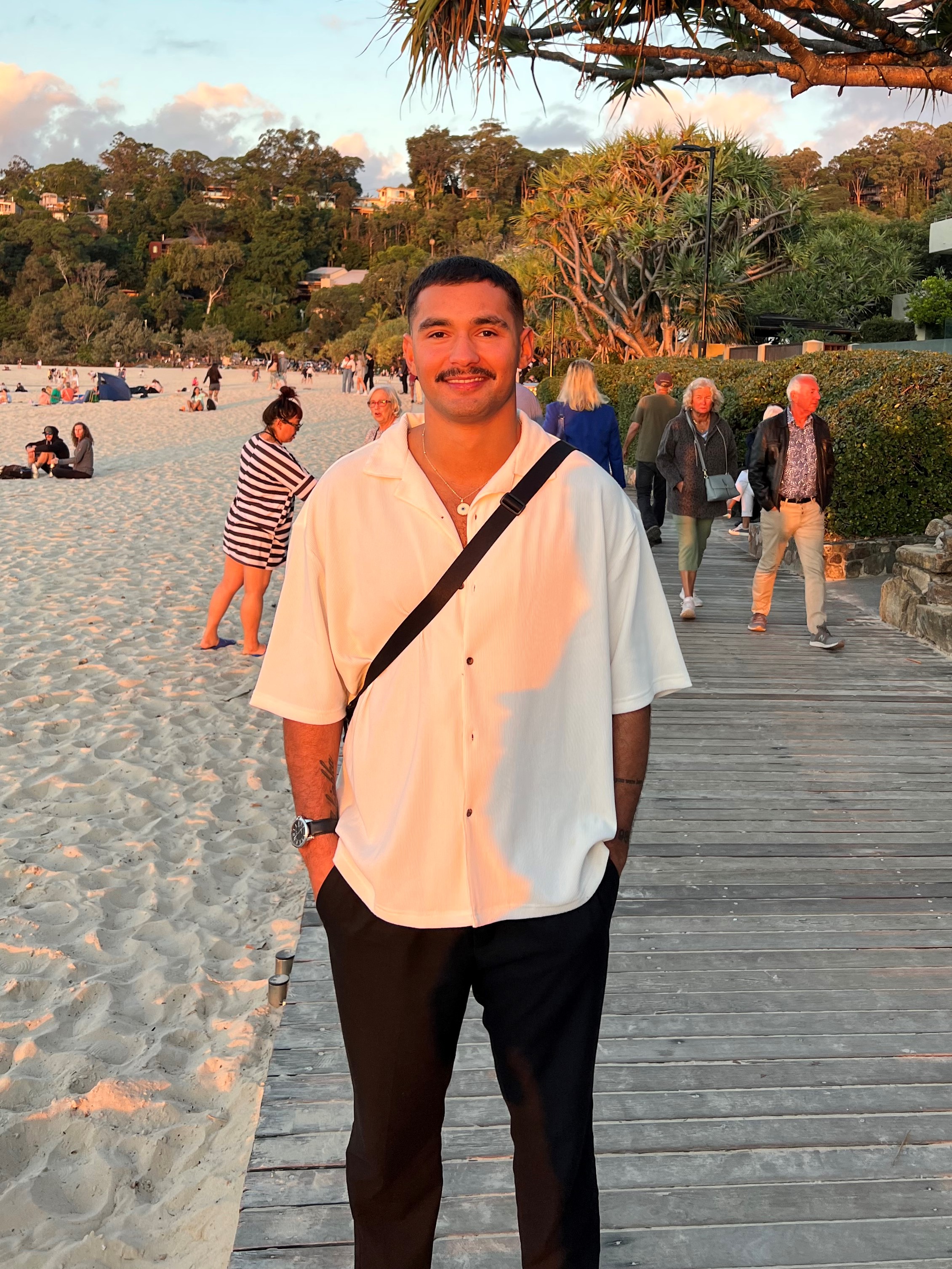 Photo of Heath Gibbs on boardwalk