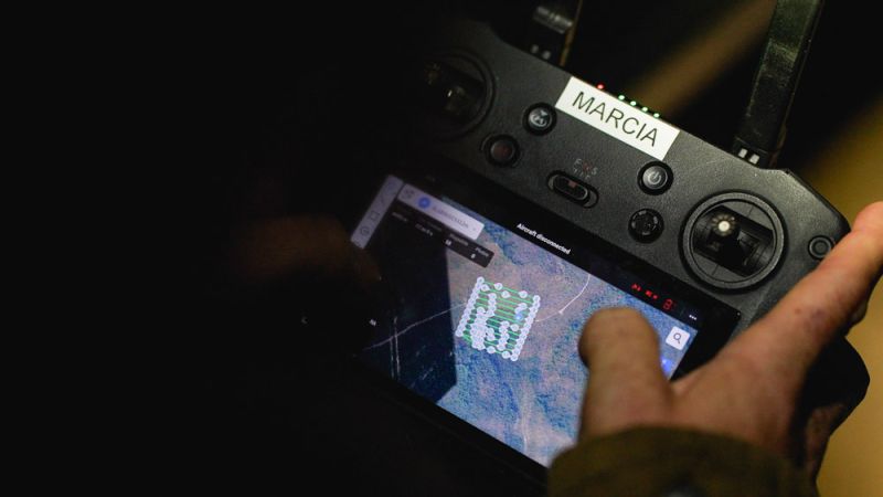 close up of the thermal drone controller