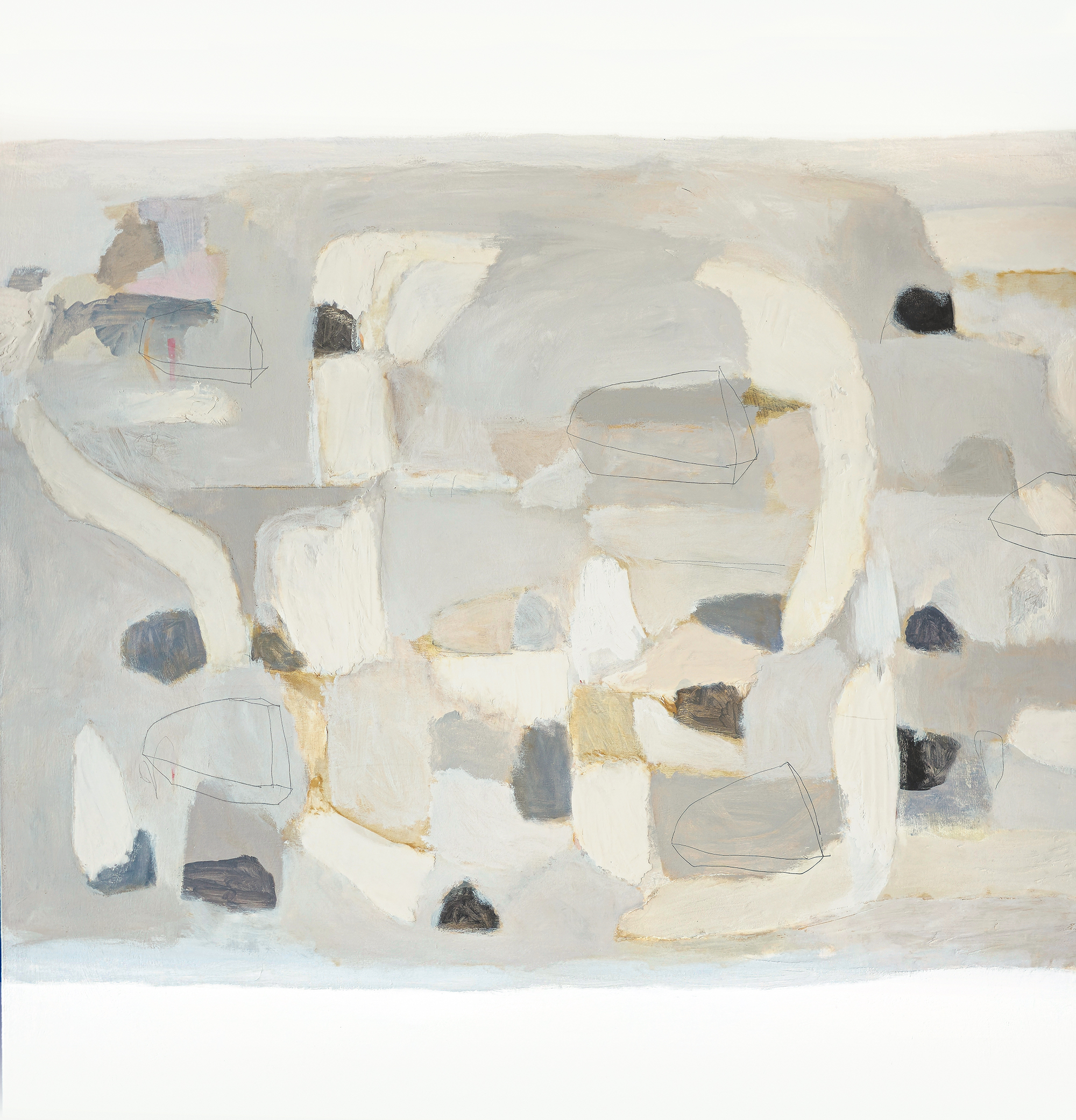 An image of an abstract painting in pale colours