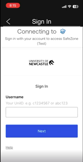 Enter your university credentials