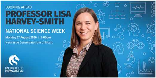 Graphic featuring Professor Lisa-Harvey Smith on a blue background
