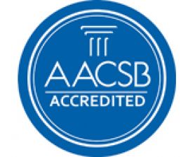 AACSB logo. Newcastle Business School receives international recognition