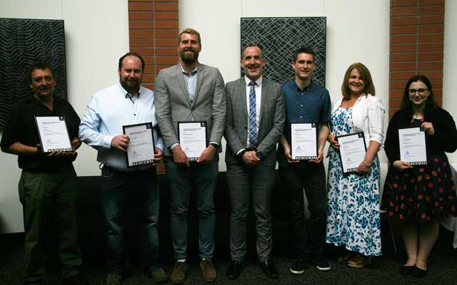 Award winners with DVC(A) Professor Darrell Evans