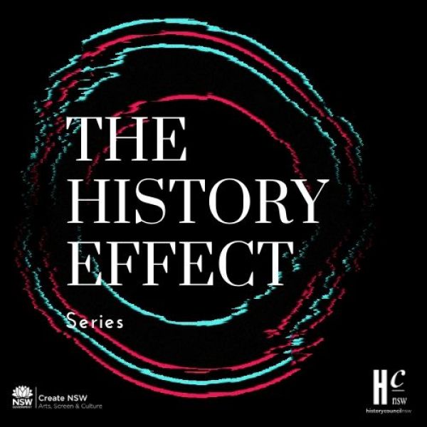 Logo for Create NSW's the History Effect. Captain Cook and COVID.