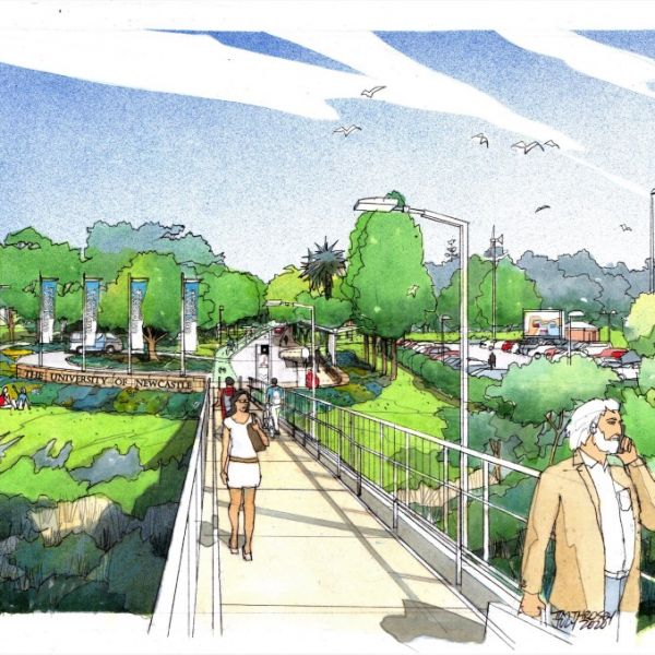 Artist impression of Warabrook campus entry refurbishment