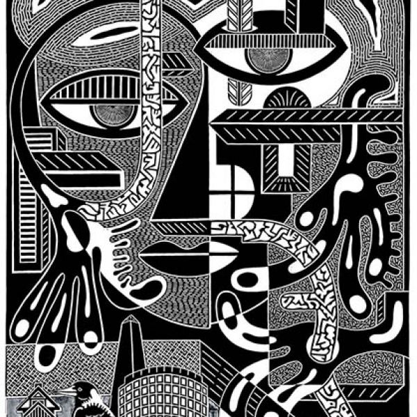 Artwork by Vignette, cubism style in black and white