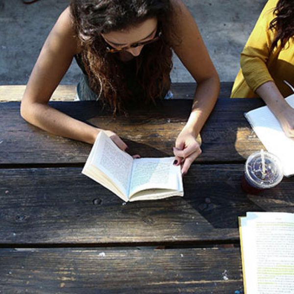 Students at table Students at a table