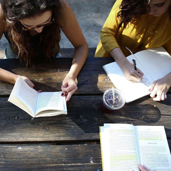 Students studying