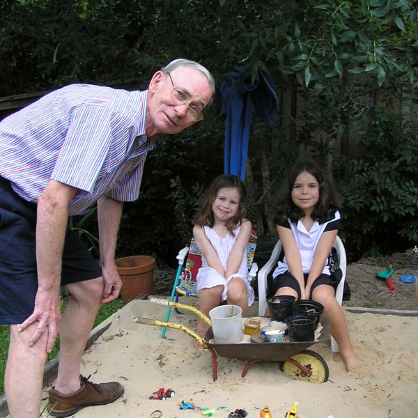 Janet's father with her two daughters.. Janet's story