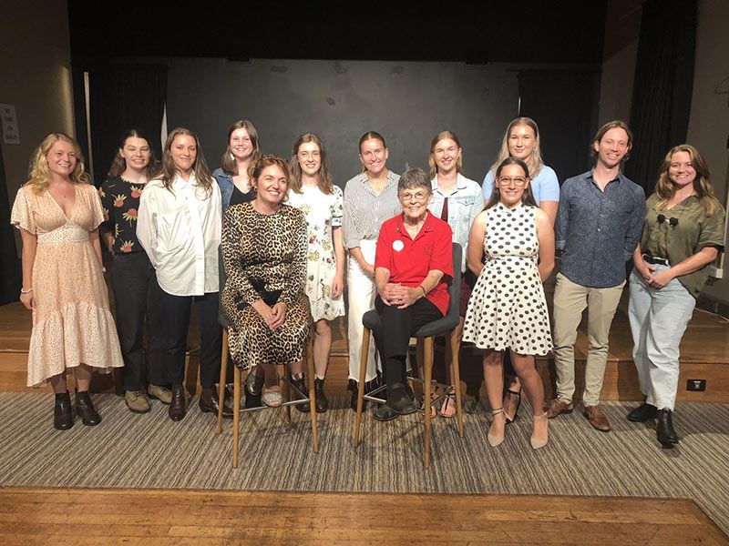 Scholars at International Women’s Day Dinner with Judy Morley