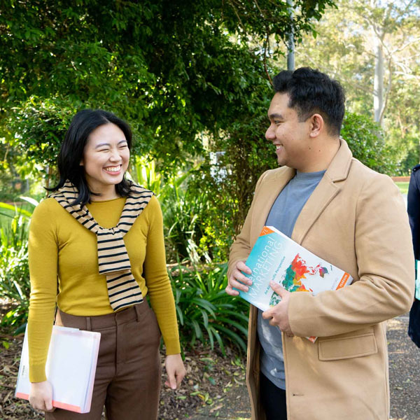 Student Ambassador chatting with a student