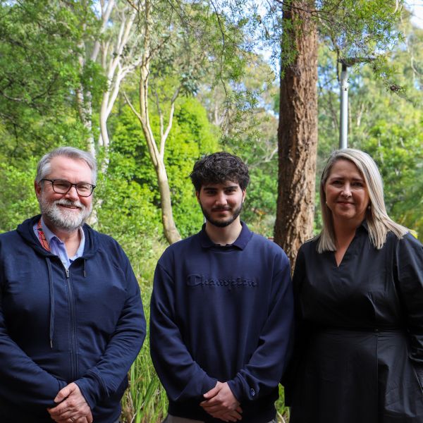 Professor Craig Simmons, Nader Alkaysi and Emma Brokate. Greater Charitable Foundation Equity Scholarship program calling for applications