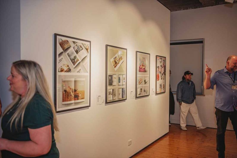 Four frames of art displayed at Watt Space Gallery