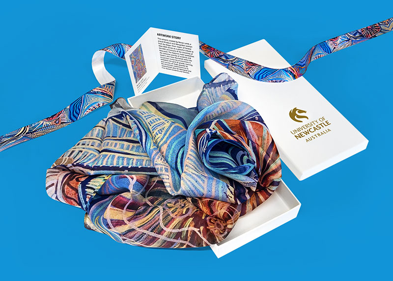 Boxed silk scarf