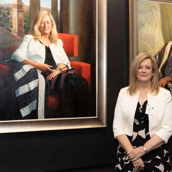 Professor Caroline McMillen with her portrait. Thank you and farewell