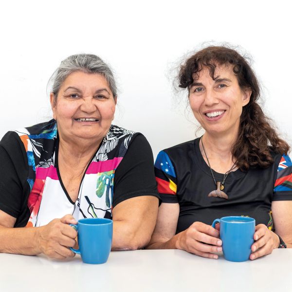 Jenni McEwen and Professor Liz Milward meet at the University teaching podiatry clinic. Improving Foot Health Among Aboriginal Australians