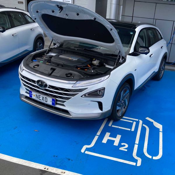 Hydrogen powered Hyundai NEXO with hood up