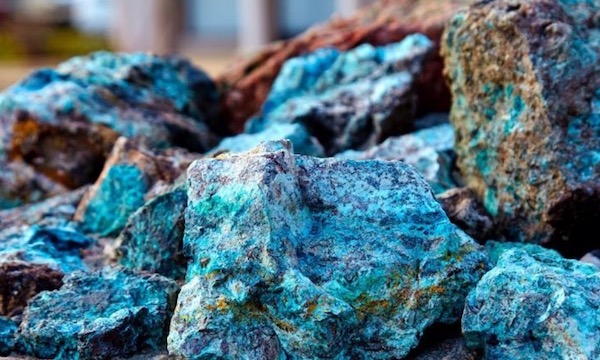 Blue mineral rocks