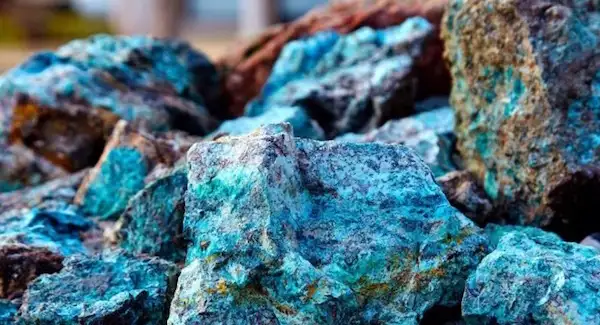 Blue mineral rocks