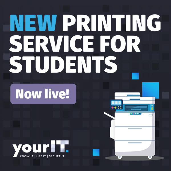 New printing service for students now live!. Your new student print service has launched! .