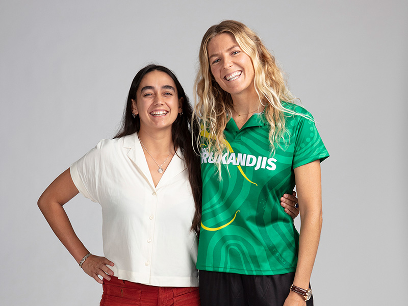 Jasmine Cracuin and world champion surfer Steph Gilmore