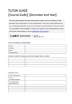 Tutor Guide Template Word Document