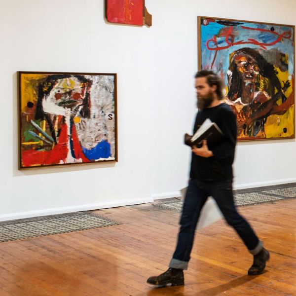 Newcastle local James Drinkwater, shown here in the studio, is a nationally significant artist whose work is held in major collections around the world. Photograph by Ben Adams.. Powerful artworks add punch to collections 