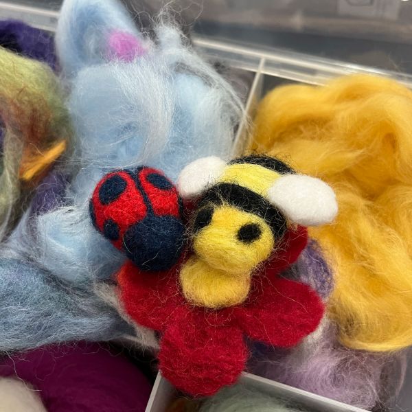 save-the-bees-felting A lady beetle and bee made out of felt