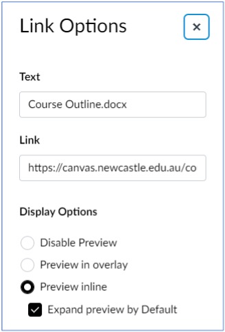 Link options Link options