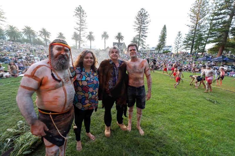 Representatives from four nations pictured in front of Ngarrama crowd