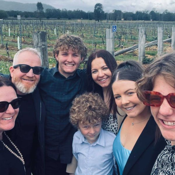 The Hunt Family (left to right): Fidelma, Stephen, Dermot, Rory, Holly, Suzie Maree, and Aidan. 