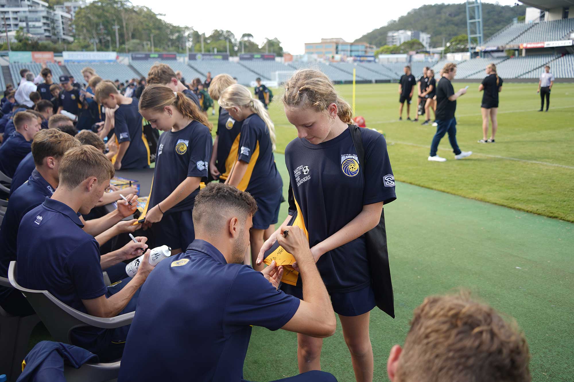 Maths with Mariners offered students in years 7 and 8 the chance to develop their maths skills while brushing shoulders with Central Coast Mariners players. 