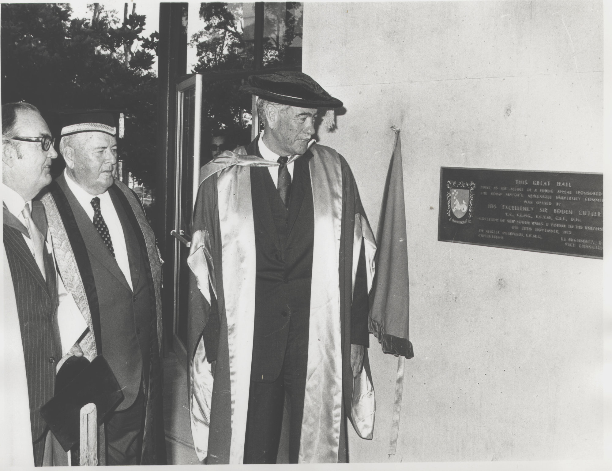 Sir Roden Cutler opening the Great Hall 1973 Sir Roden Cutler opening the Great Hall 1973