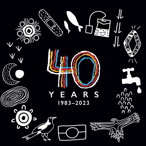 Wollotuka 40th artwork logo. Wollotuka Institute celebrates 40 years.