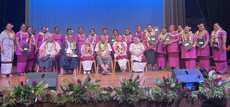 Graduates on a stage 