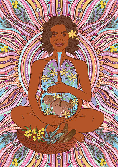 An indigenous woman artwork