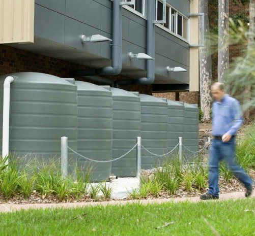 Large rainwater storage tanks at Callaghan campus