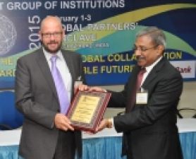 Dr Tony Drew receives award. Newcastle Business School Partnership Award