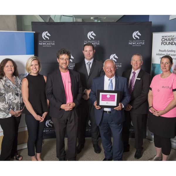 Members of the project team. New outdoor area provides respite for domestic violence survivors