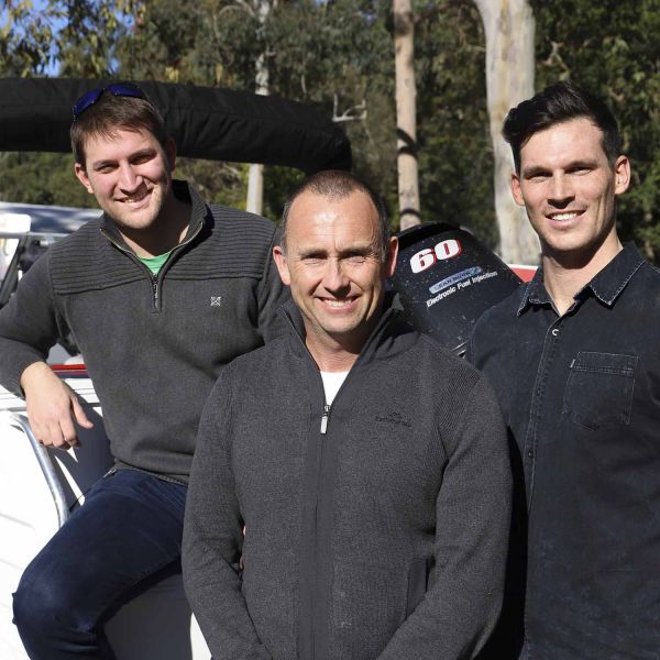 Dr Vincent Raoult, Dr Troy Gaston and Rhys Richards. Magnets prove repellent to sharks and rays