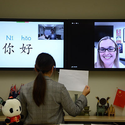 Woman on video chat 